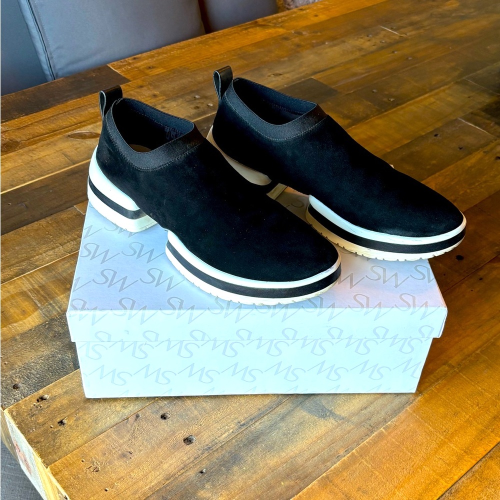 Stuart Weitzman black suede sneakers